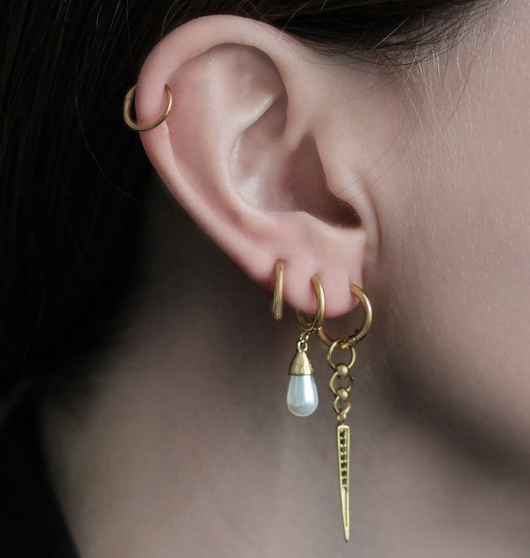 Veja drop single earring gold