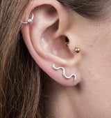 Climber mini earslide single earring silver