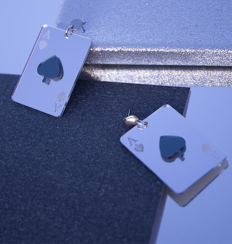 Playing card earring