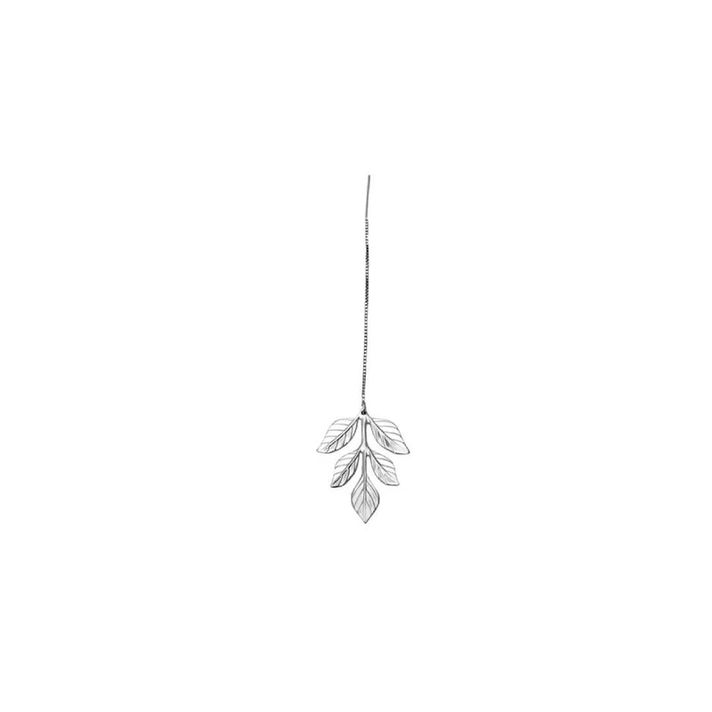 Fern chain single earring silver