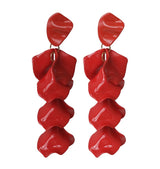 flake earrings shiny red