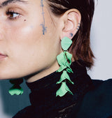 Flake earrings green