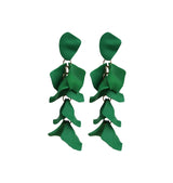 Flake earrings dark green