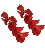 flake earrings shiny red