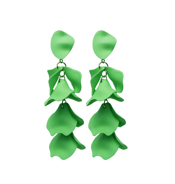 Flake earrings green