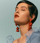 Flake earrings red