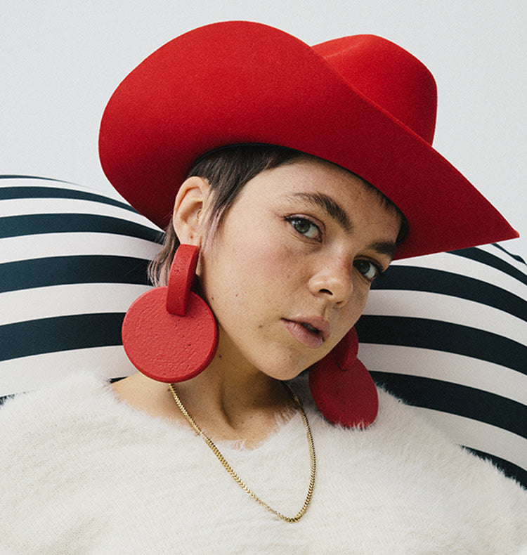 Float bouy earrings red