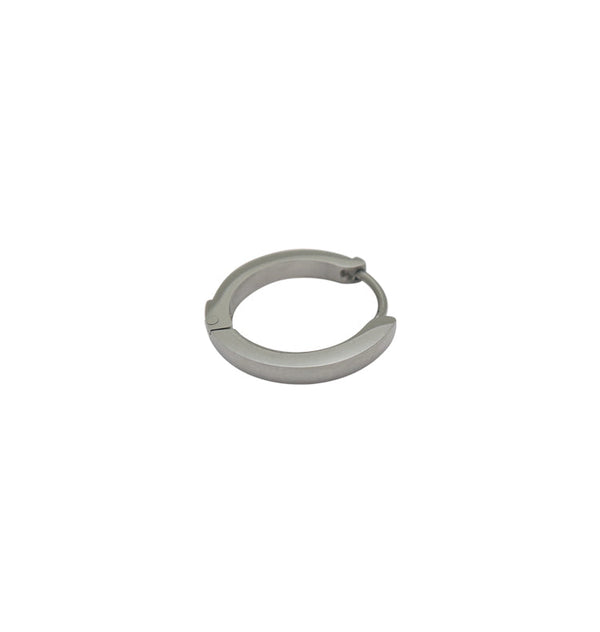 Silver hoop single earring glitter 12 mm