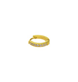 Gold hoop single earring glitter 12 mm