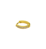 Gold hoop single earring glitter 15 mm