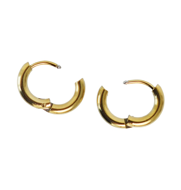 Thick gold hoops 17mm