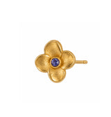 blue flower single stud gold