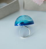 Half sphere ring blue