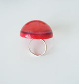 Half sphere ring red