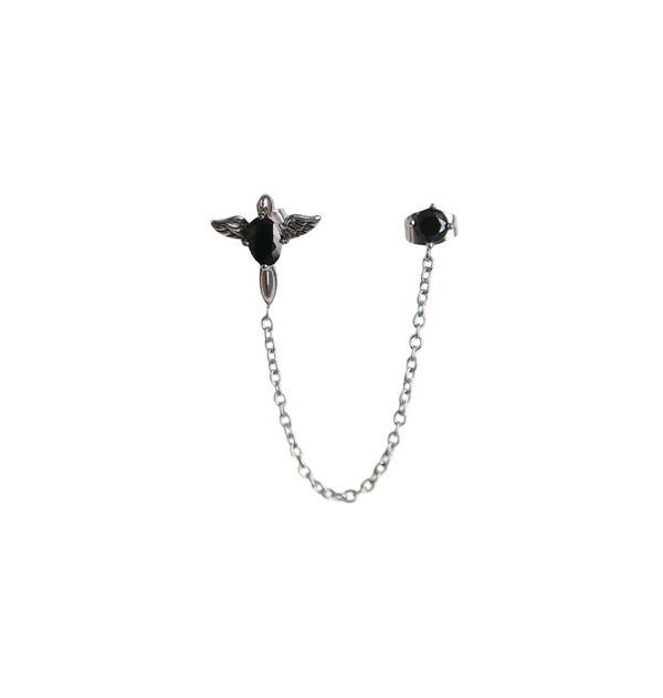 kai twin angel earring black