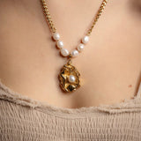 La Deesse Golden Pearl Necklace