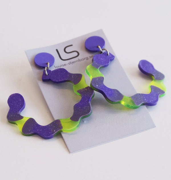 watercolor earrings waves