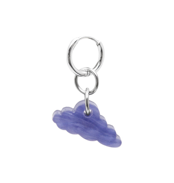 Blue cloud single earring silver