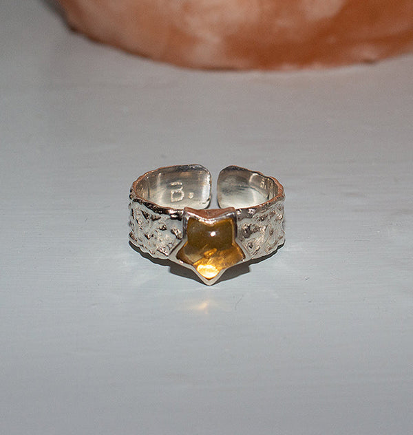 Mini ursa ring silver citrine