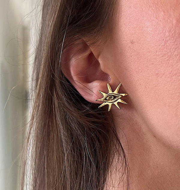 MINI VIEW EARRINGS - BRASS.