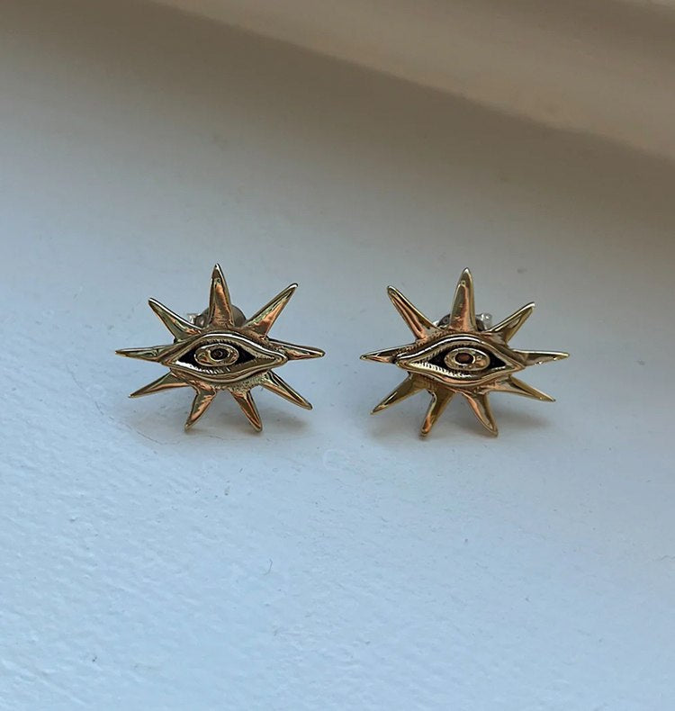 MINI VIEW EARRINGS - BRASS.