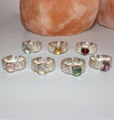 Mini rio ring fluorite silver