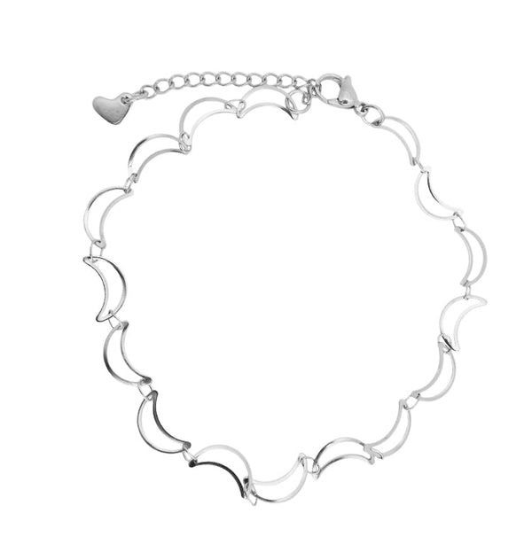 moon foot chain silver