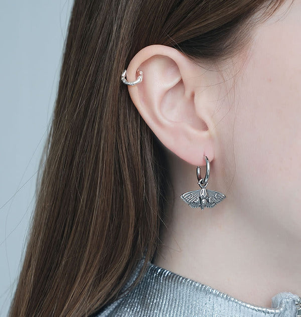moth earrings silver