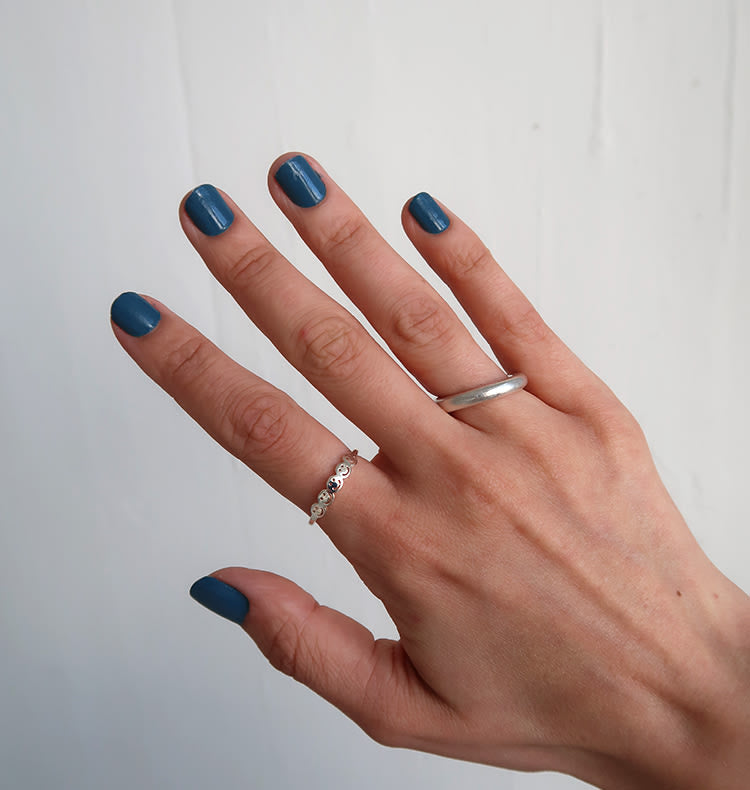 Not sad ring silver