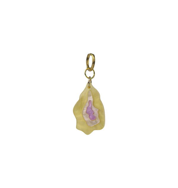 Oyster yellow single earring
