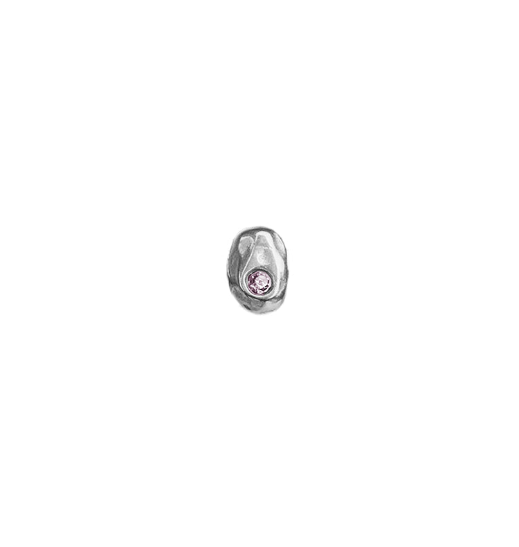 Pinky single stud pink silver