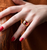 Red amore ring gold