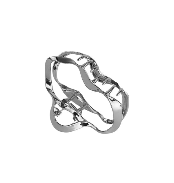 ribbon hair clip silver