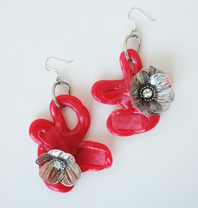 Romance earrings red