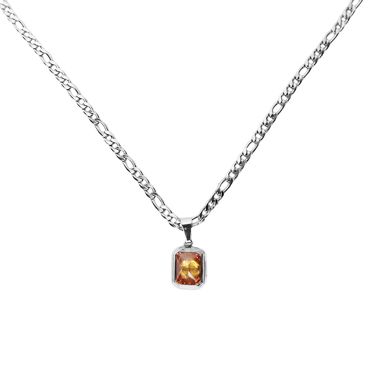 Romantik necklace silver cognac