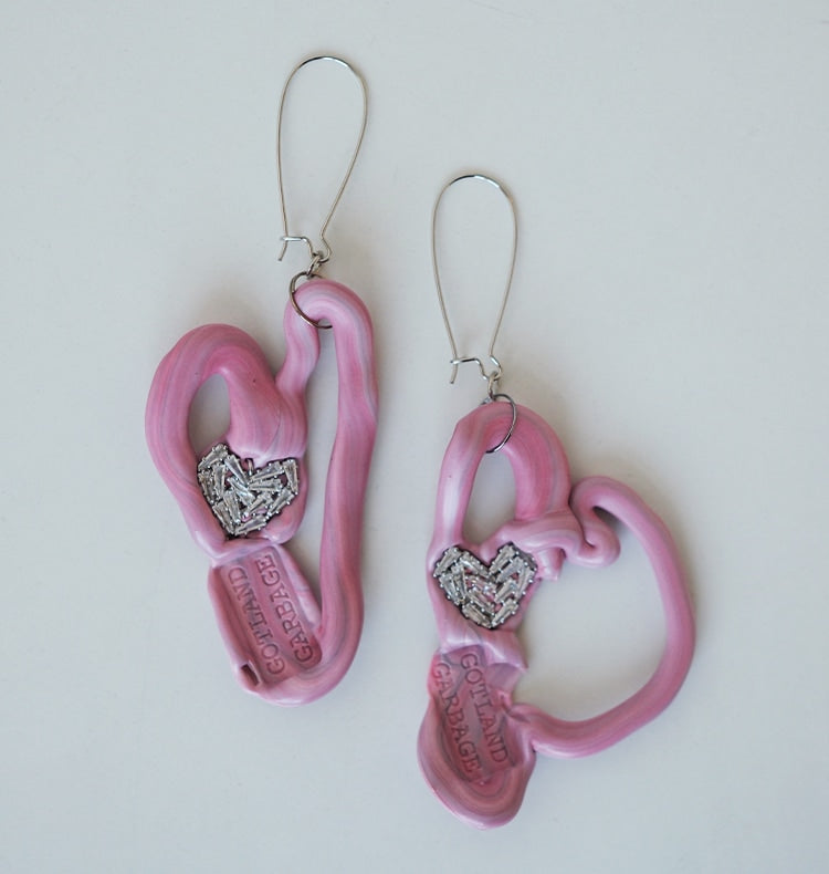 Heart earrings pink