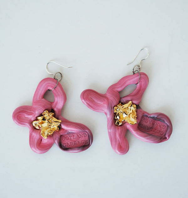 Golden pink earrings