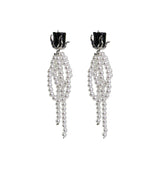 rose pearl earrings black