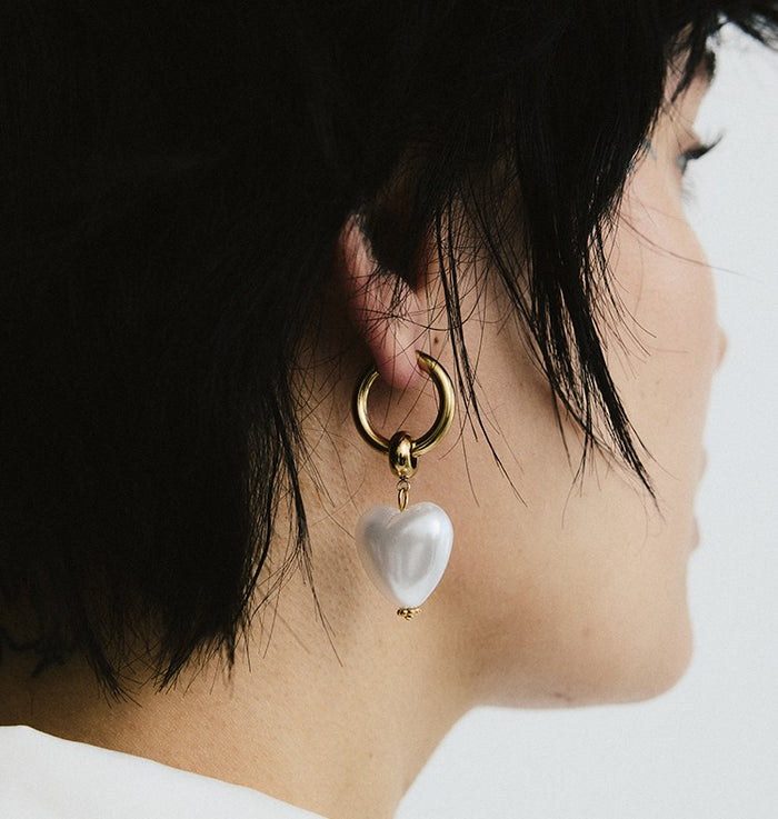 I heart you earrings pearl | WOS