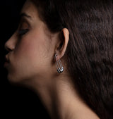 Safety pin single earring silver