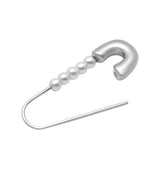 Safety pin pearl single earring silver