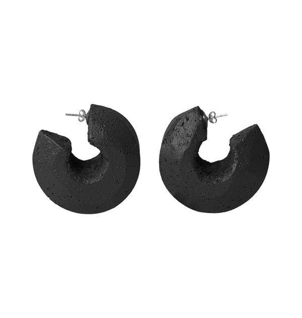 Shape earrings small cork black