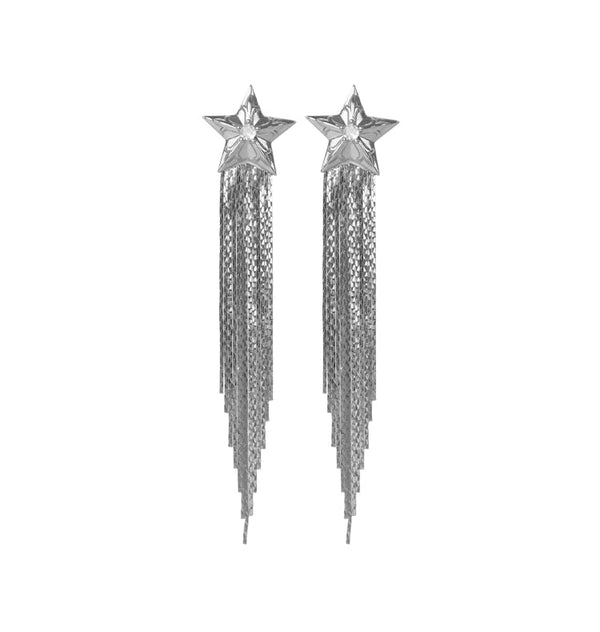 shooting star earrings silver