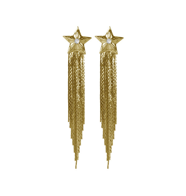 shooting star earrings gold