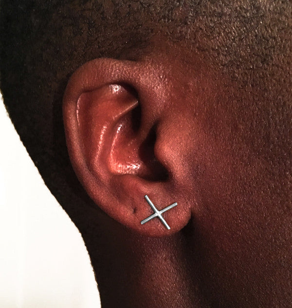 Cross earring • silver