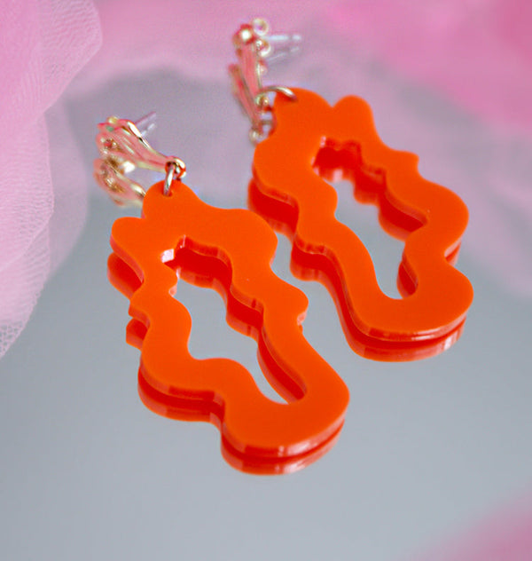 splash earrings orange