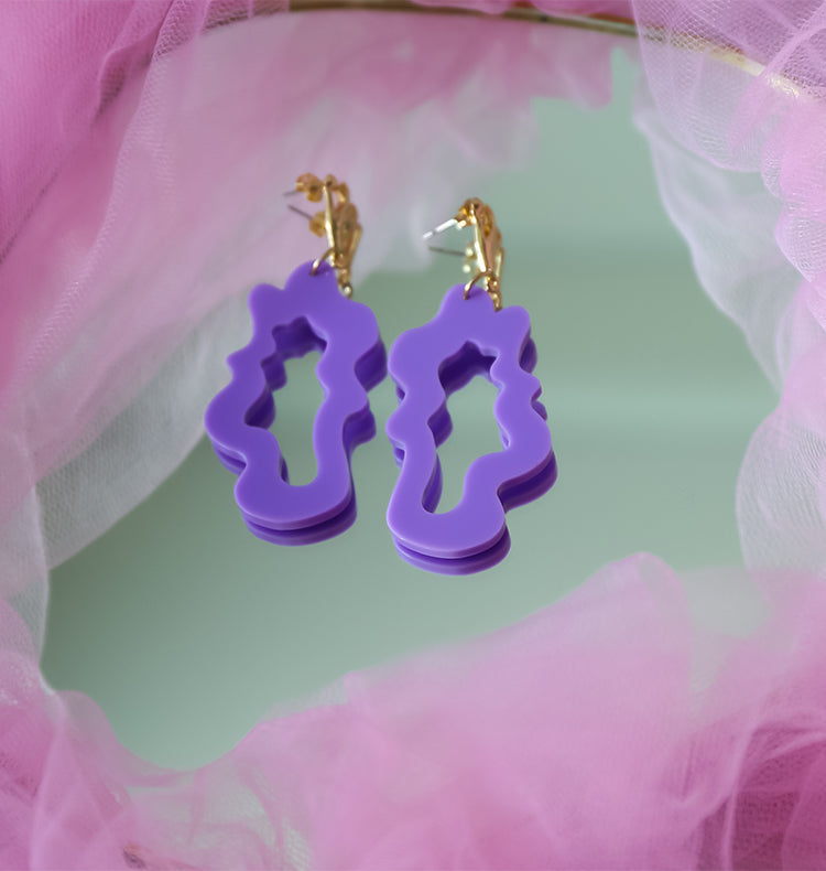 Splash earrings purple