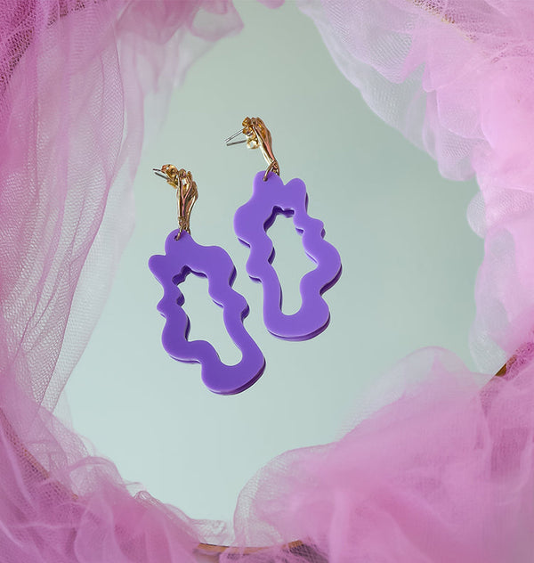 Splash earrings purple