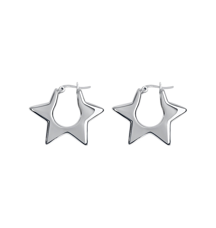 Silver Star Earrings 925 Silver