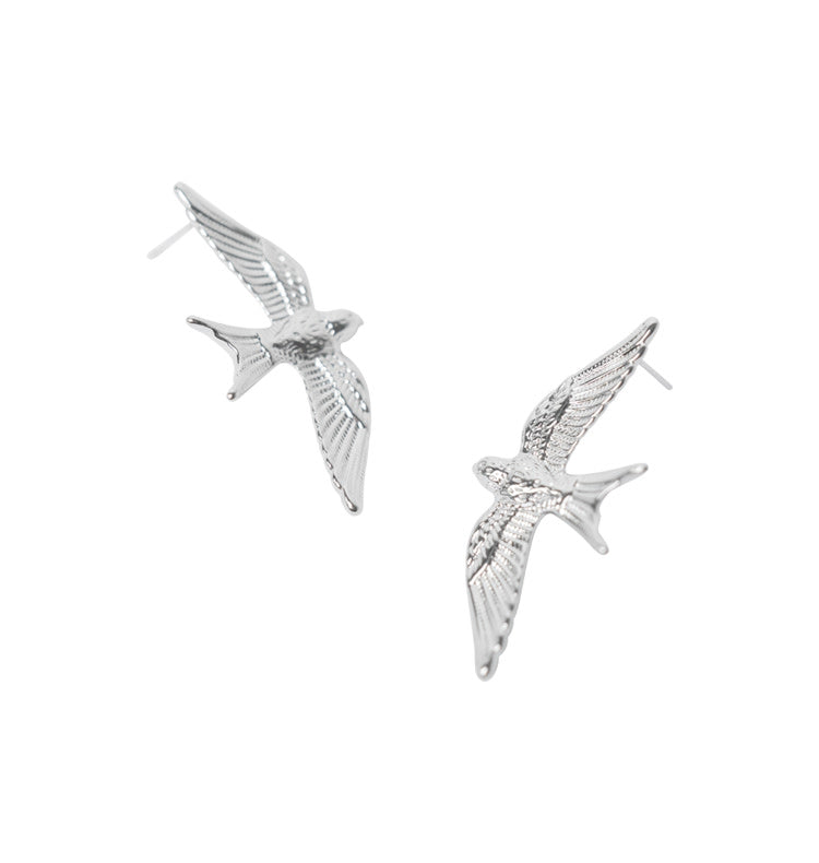 Swallows earrings silver